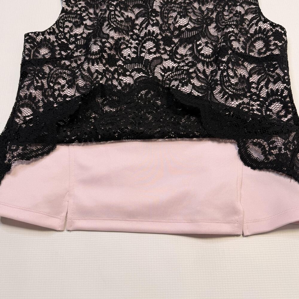 Robert Rodriguez Tank Top Womens Medium Black Lace Overlay Scoop Neck Camisole - Picture 8 of 10